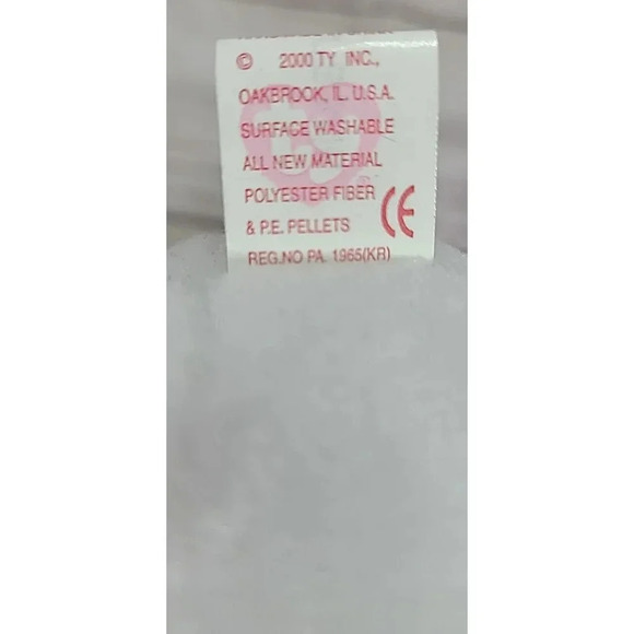 Vintage TY Plush Snowgirl Beanie Babies 2000 Collection White 8" New Old Stock - Picture 8 of 8